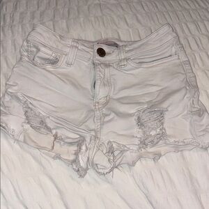 SO White Distressed Jean Shorts